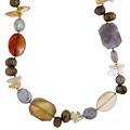 Silver FW Pearl Agate and Gemstone Necklace