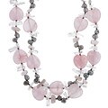 Handmade Pearl Crystal Seashell 2-strand Necklace