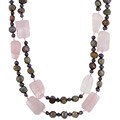 Rose Quartz & Freshwater Black Pearl Necklace