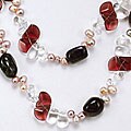 Peach Pink Freshwater Pearl and Amethyst Necklace