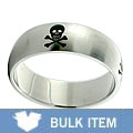 Stainless Steel Etched Skull Ring (Case of 2)