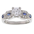 Tacori Platinum CZ Center Sapphire Engagement Ring