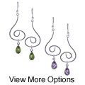 Sterling Silver Mystic Circle Gemstone Earrings (India)