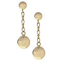 14k Yellow Gold Ball Stud Dangle Earrings
