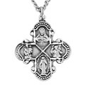 Sterling Silver 4-way Medal Pendant Necklace