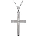 Sterling Silver with Diamond Cross Necklace