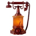 Tiffany-Style Amber Accent Telephone Lamp