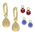 14k Yellow Gold Interchangeable Hoop Earring Set