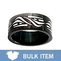 Black Steel Abstract Waves Ring (Case of 2)