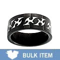 Black Stainless Steel Ring With Tribal Design (Case of 2)