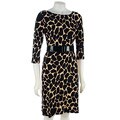 Traces by Tracy Evans Belted Giraffe Print Dress