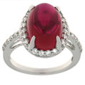 Maddy Emerson 'Passion' Synthetic Ruby Cabochon Ring