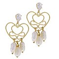 14k Yellow Gold Filigree Heart Earrings