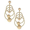 14k Yellow Gold Hoop and Ball Dangle Earrings