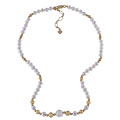 14k Yellow Gold Bead and Pearl Necklace
