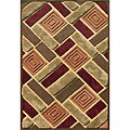 Hand-tufted Estelle Brown/ Burgandy Area Rug (7'6 x 9'6)