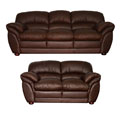 Carter Chestnut Leather Sofa and Loveseat