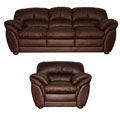 Carter Chestnut Leather Sofa and Chair