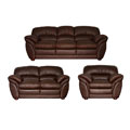 Carter Chestnut Leather Sofa, Loveseat and Chair