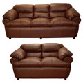 Charlie Cognac Leather Sofa and Loveseat
