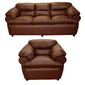 Charlie Cognac Leather Sofa and Chair