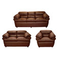 Charlie Cognac Leather Sofa, Loveseat and Chair