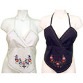 Passport Embroidered Halter Top (2 Pack)