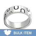 Stainless Steel Ring with Etched 'U' Shapes (Case of 2)