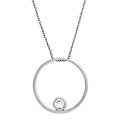 Sterling Silver Circle of Life CZ Necklace