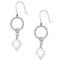 Sterling Silver Eternity Circle CZ Dangle Earrings