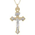 10k Gold Two-tone Crucifix Necklace