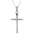 10k White Gold Hollow Cross Necklace