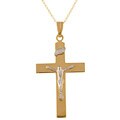 10k Gold Two-tone Crucifix Necklace