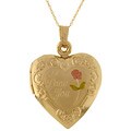 14k Yellow Gold Reversable Heart Locket