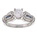 Tacori Platinum CZ 1/3ct TDW Diamond Sapphire Engagement Ring