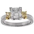 Tacori Platinum CZ & Yellow Diamond Bridal Ring