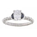 Tacori Platinum CZ and Sapphire Wedding Ring