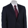 Bill Blass Men's Navy Windowpane Suit