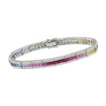 14k Gold 2 1/2ct TDW Diamond & Sapphire Bracelet
