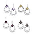 Sterling Silver Solitaire Gemstone Earrings (India)