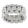 Stainless Steel Watchband-style CZ Ring