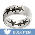 Black Steel-plated Star Pop-out Puzzle Piece Ring (Case of 2)