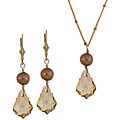 Charming Life Champagne Crystal Necklace and Earring Set