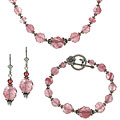Cherry Quartz Necklace, Bracelet, Earrings Set