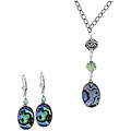 Charming Life Sterling Silver Paua Shell Necklace and Earring Set