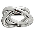 Stainless Steel Three Band Interlocking Ring (Case of 2)