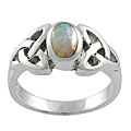 Sterling Silver Celtic Knot Opal Fashion Ring