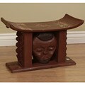 Hand-carved Mask Stool (Ghana)