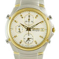 Seiko Men's Chronograph Two-tone White Dial Watch