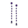 Sterling Silver Oval Amethyst Earrings